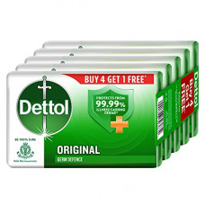 Deals, Discounts & Offers on Beauty Care - Dettol Original Germ Protection Bathing Soap Bar (Buy 4 Get 1 Free - 75g each), Combo Offer on Bath Soap