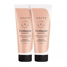 Deals, Discounts & Offers on  - Arata Natural Refreshing Toothpaste With Peppermint, Cinnamon & Chamomile || All-Natural, Vegan & Cruelty-Free || Fluoride-Free Formula Fights Bacteria & Tooth Decay (Pack of 2) - 50 ML each