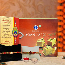 Deals, Discounts & Offers on  - Soan Papdi Rakhi Combo Gift, rakhi For brother with soanpapdi rakhi with sweet
