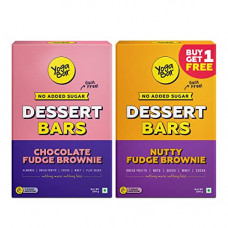 Deals, Discounts & Offers on  - Yogabar Nutty Fudge Brownie Dessert Protein Bar With 7g Protein & 5g Fiber and Chocolate Fudge Brownie Protein Snacks made with 5 Ingredients Combo (Pack of 10)