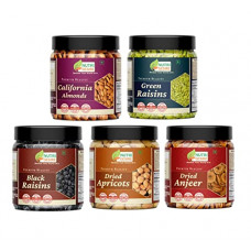 Deals, Discounts & Offers on  - Nutri Desire Healthy Dry Fruits Combo Jar Pack| Healthy & Tasty Snacks| Dry Fruits Combo [Jar Pack] (Almonds Green Raisins Black Raisins Apricots Fig, 1.25 Kg (Pack of 5 of 250 Grams))