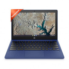 Deals, Discounts & Offers on Laptops - HP Chromebook 11a, MediaTek MT8183 Processor 11.6 inch(29.5 cm) Thin and Light Touchscreen Laptop (4 GB RAM/64 GB eMMC/ Chrome OS 64 /Fast Charge/Google Assistant/Indigo Blue/1.07Kg), na0002MU, 1.07Kg
