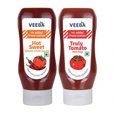 Deals, Discounts & Offers on  - Veeba Hot Sweet Tomato Chilli Sauce, 360 g & Truly Tomato Ketchup, 360 g - Pack of 2