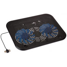 Deals, Discounts & Offers on Laptop Accessories - Amazon Basics Laptop Cooling Pad, USB Powered Portable Gaming Laptop Cooler Stand | Quiet 2 Fans with Blue LED Light | 2 Viewing Angles | Slim Chill Mat