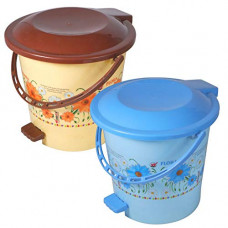 Deals, Discounts & Offers on  - Wonder Plastic Prime Pedal Printed Dustbin Set,