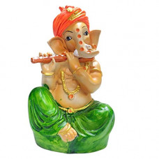 Deals, Discounts & Offers on  - Craftghar Handicraft Polyresin Ganesha Idol with Bansuri Showpiece