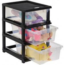 Deals, Discounts & Offers on  - Amazon Brand - Solimo Plastic Multipurpose Modular Drawer, 3 Racks, Small, Transparent