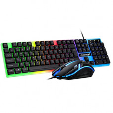 Deals, Discounts & Offers on  - RiaTech Wired Gaming RGB Keyboard and Mouse Combo, RGB Gaming Keyboard & Mouse with 104 Keyboard Key & 3 Mouse Key, Gaming LED Rainbow Mouse & Keyboard