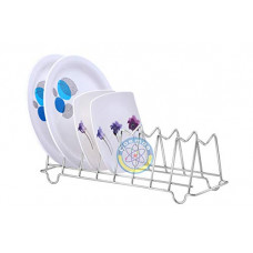 Deals, Discounts & Offers on  - Cosmos Stainless Steel M Model Plate Rack/Stand , Thali Stand , Dish Rack , Utensil Holder , Size-8, Silver, 8 Partitions