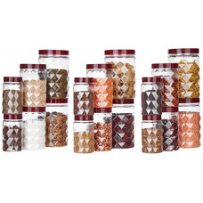 Deals, Discounts & Offers on  - Amazon Brand - Solimo Pyramid Jar, Set of 18, Brown
