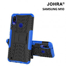 Deals, Discounts & Offers on Mobile Accessories - Johra Dual Layer Armor Kick Stand Shockproof Defender Hard Cover Case For Samsung Galaxy M10 - Blue