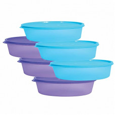 Deals, Discounts & Offers on  - Wonder Plastic Super Fresh 450 Container Set, 6 pc Container 450 ml, 3 Violet 3 Blue Color, Made in India, KBS02110