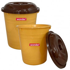 Deals, Discounts & Offers on  - Wonder Plastic Prime WBP 303 Plastic Dustbin, 2 Pc Dustbin with Lid, 10 LTR, Yellow Color, Made in India, KBS00769
