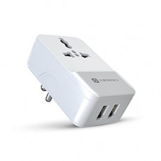 Deals, Discounts & Offers on Mobile Accessories - Portronics Adapto III Dual USB Adapter with 1 AC Power Socket 3.4Amp Total Output (White)