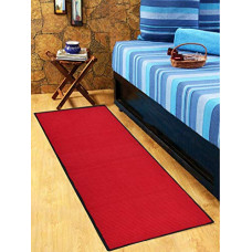 Deals, Discounts & Offers on  - Heart Home Striped Bedside Runner (Red, Microfiber, Standard)