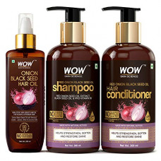 Deals, Discounts & Offers on Beauty Care - WOW Skin Science Ultimate Onion Oil Hair Care Kit For Hair Fall Control - Shampoo 300ml + Conditioner 300ml + Onion Hair Oil 200ml