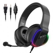 Deals, Discounts & Offers on  - EKSA E400 Wired Gaming Headset with Stereo Surround Sound, Gaming Chat with Noise Cancelling Mic, LED Light, On-Ear Headphones with For Mobile, Laptop, PC, PS4, Nintendo Switch