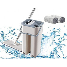 Deals, Discounts & Offers on Home Improvement - Floor Mop with Bucket, Flat Squeeze Mop Bucket System Cleaning Supplies 360 Flexible Mop Head