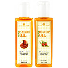 Deals, Discounts & Offers on Beauty Care - Park Daniel Premium Flaxseed oil and Rosehip oil combo of 2 bottles of 100 ml (200ml), Yellow