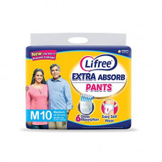 Deals, Discounts & Offers on  - Lifree Extra Absorb Adult Diaper Pants Unisex, Medium size 10 Pieces, Waist size (60-85 cm | 24-33 Inches) (New version)