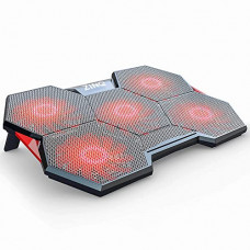 Deals, Discounts & Offers on Laptop Accessories - Zinq Five Fan Cooling Pad and Laptop Stand with Dual Height Adjustment and Dual USB Port Extension (Black)
