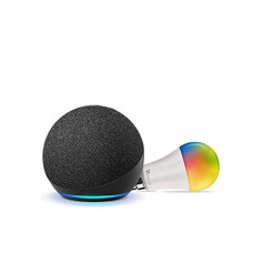 Deals, Discounts & Offers on  - All-new Echo Dot (4th Gen, Black) combo with Syska 12W smart color bulb