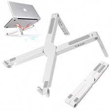 Deals, Discounts & Offers on Laptop Accessories - Tukzer Foldable Laptop Stand Notebook Riser for Laptop, Notebook & Tablets up to 15.6 Inch| Portable- 2 Level Height Adjustable, Ventilation