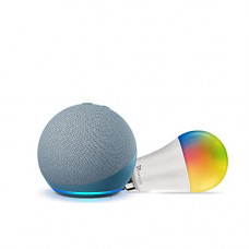 Deals, Discounts & Offers on  - All-new Echo Dot (4th Gen, Blue) combo with Syska 12W smart color bulb