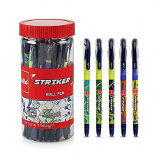 Deals, Discounts & Offers on Stationery - Cello Striker Ballpen - Jar of 25 (Blue) | Cricket and Football themed Pens For Sports Entusiasts| School & Office Stationery|Ideal For Work from Home
