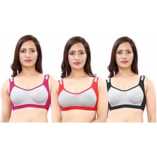 Deals, Discounts & Offers on Women - [Size 28] LX PRODUCTS Bazaar WoWomen's Cotton Non-Padded Non-Wired Sports Bra Multi Colored (Pack of 6)