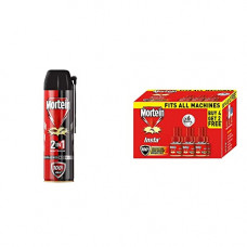 Deals, Discounts & Offers on  - Mortein 2-in-1 All Insect Killer - 600ml + Mortein Insta5 Vaporizer Refill - 45 ml (Pack of 4 + 2 Free)
