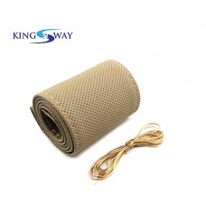 Deals, Discounts & Offers on  - Kingsway PU Leatherite Stitched Steering Cover For Skoda Rapid (New Model) (Beige Color)