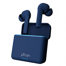 Deals, Discounts & Offers on Headphones - pTron Bassbuds Vista in-Ear True Wireless Bluetooth 5.1 Headphones with Deep Bass, IPX4 Water/Sweat Resistant, Passive Noise Cancelation, Voice Assistance & Earbuds with Built-in HD Mic (Blue)