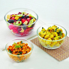 Deals and Offers on - BMS Lifestyle BGB-03 Borosilicate Glass Mixing Bowl Set, 3-Pieces, Transparent Deals, Discounts & Offers on - BMS Lifestyle BGB-03 Borosilicate Glass Mixing Bowl Set, 3-Pieces, Transparent
