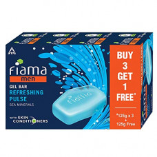 Deals, Discounts & Offers on Beauty Care - Fiama Men Refreshing Pulse Gel Bar, With Sea Minerals & Skin Conditioners - 125g (Buy 3 Get 1 Free)