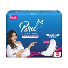 Deals, Discounts & Offers on Health & Personal Care - Paree Ultra Thinz Soft & Rash Free Double Feathers XL Tri-Fold Sanitary Pads, With Disposable Covers, 7 Pads