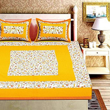 Deals, Discounts & Offers on  - Magic Angel Rajasthani Traditional Hand Printed,144 TC Pure Cotton, King Size Double Bed Bedsheet