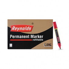 Deals, Discounts & Offers on Stationery - Reynolds Permanent Marker For Office and Home Use I Leak Proof Marker Pens with Unique Tip Stopper System - 10CT Red