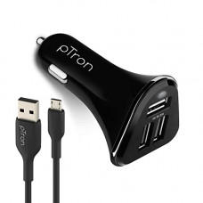 Deals, Discounts & Offers on Mobile Accessories - PTron Bullet 3.1A Fast Charging Car Charger, 3 USB Port, Fire Resistant, Lightweight, & Compact Car Charger