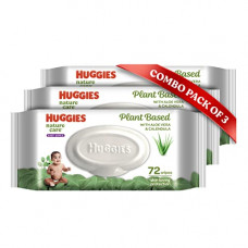 Deals, Discounts & Offers on Baby Care - Huggies Baby Wipes, Cucumber & Aloe, Pack of 3, 216 wipes