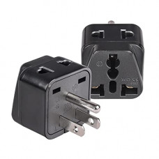 Deals, Discounts & Offers on Home Improvement - OREI India to USA, Philippines & More (Type B) Travel Adapter Plug - 2 in 1 - CE Certified - RoHS Compliant - 2 Pack - Black Color (P21-5-2PK)