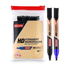 Deals, Discounts & Offers on Stationery - Reynolds HD Permanent Marker For Office and Home Use I Leak Proof Marker Pens with Unique Tip Stopper System | 5 PIECES POUCH, 2 BLACK, 1 BLUE, 1 RED & 1 GREEN