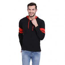 Deals, Discounts & Offers on Men - [Size L] VIMAL JONNEY Cotton Black Full Sleeve Hoodie Tshirt