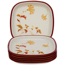 Deals, Discounts & Offers on  - Nayasa DLX M.F. Plastic Square Quarter Plate (Brown) - Set of 6