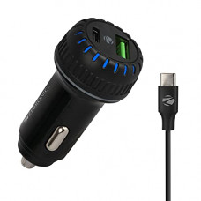 Deals, Discounts & Offers on Mobile Accessories - Zebronics ZEB-CC5236Q Car Charger with 36W Rapid charge, Type C/USB output, LED indicator, intelligent charging, ABS plastic, Protections