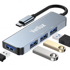 Deals, Discounts & Offers on  - Verilux USB C Hub, 4 in 1 Multiport USB C Adapter with 1x USB 3.0, 3xUSB 2.0, Aluminum USB Type C Hub for MacBook Air/Pro, Windows, C-Type Smartphones (Suitable