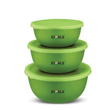Deals, Discounts & Offers on  - Ideale Flora Microwave Safe 3 Bowls Set- Green
