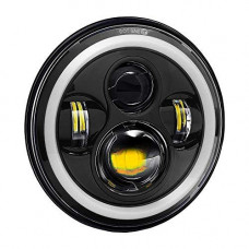 Deals, Discounts & Offers on  - Kingsway Harley Style LED Head Lights with Full Round Ring with Halo Angle Eye Projector