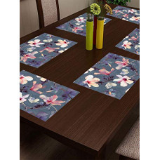 Deals, Discounts & Offers on  - STITCHNEST Floral Cotton Dining Table Mat - 12 x 18 inches, Multi - Set of 6