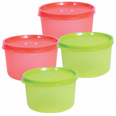 Deals, Discounts & Offers on  - Wonder Plastic Super Fresh 1000 Container Set, 4 pc Container 1000 ml, 2 Red 2 Green Color, Made In India, KBS02160